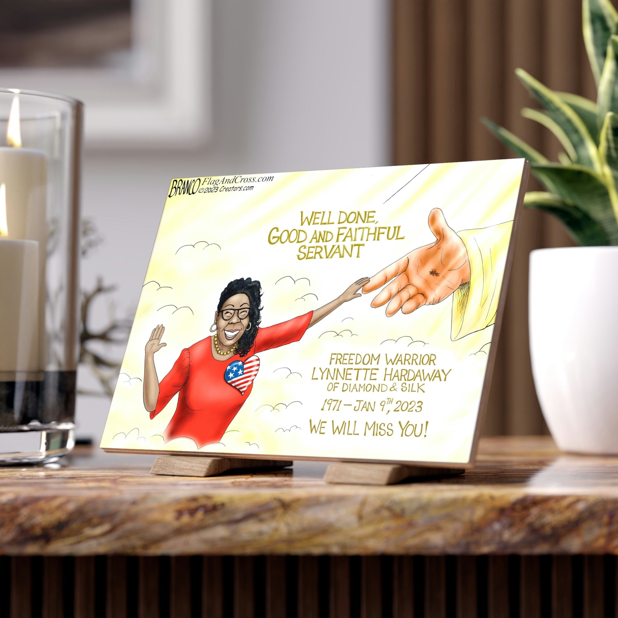 A.F. Branco Cartoon "Diamond In The Sky" Ceramic Photo Tile - PatriotDepot.com