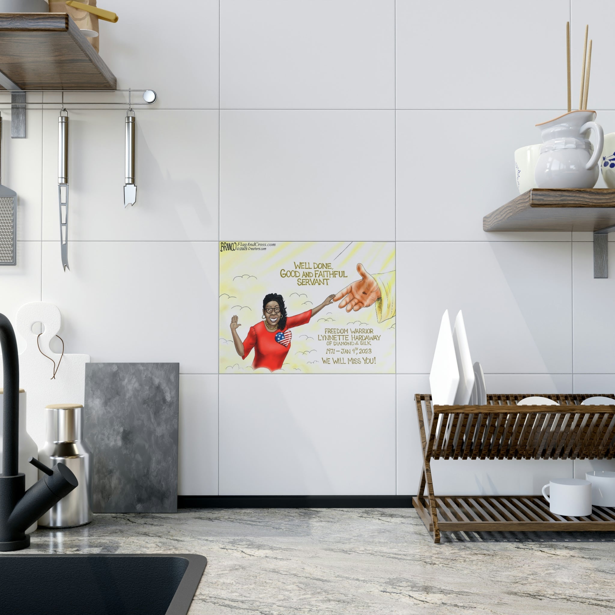 A.F. Branco Cartoon "Diamond In The Sky" Ceramic Photo Tile - PatriotDepot.com