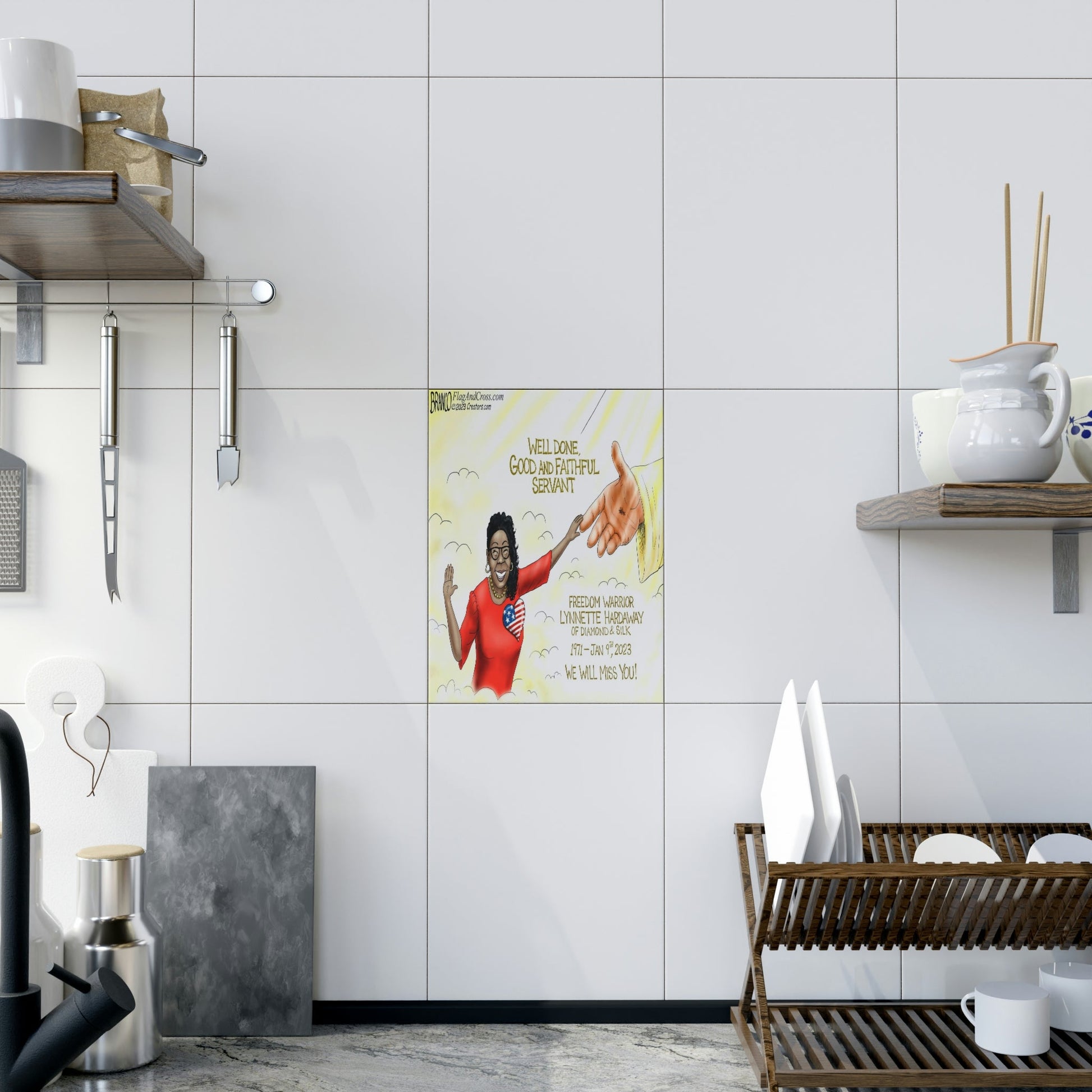 A.F. Branco Cartoon "Diamond In The Sky" Ceramic Photo Tile - PatriotDepot.com