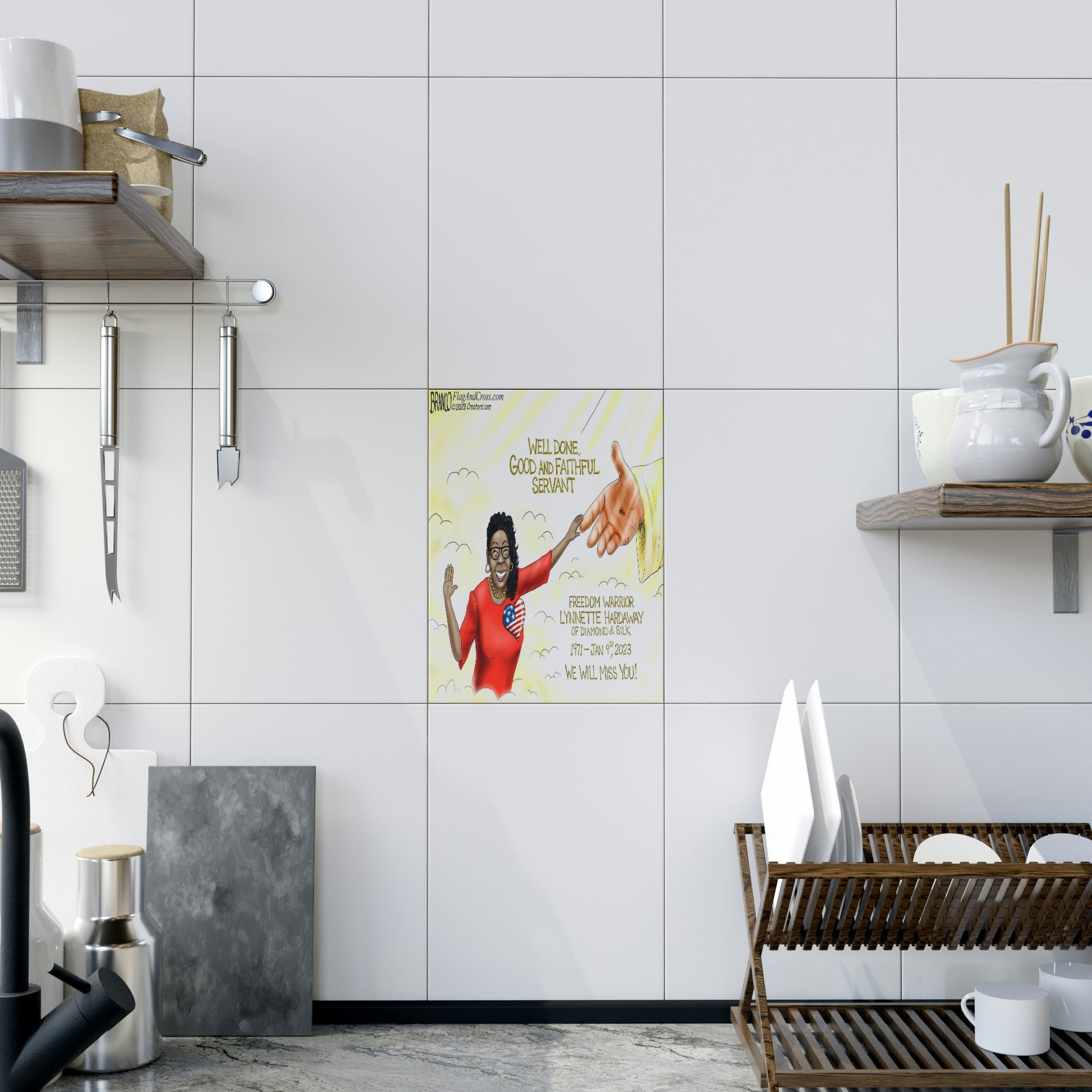 A.F. Branco Cartoon "Diamond In The Sky" Ceramic Photo Tile - PatriotDepot.com