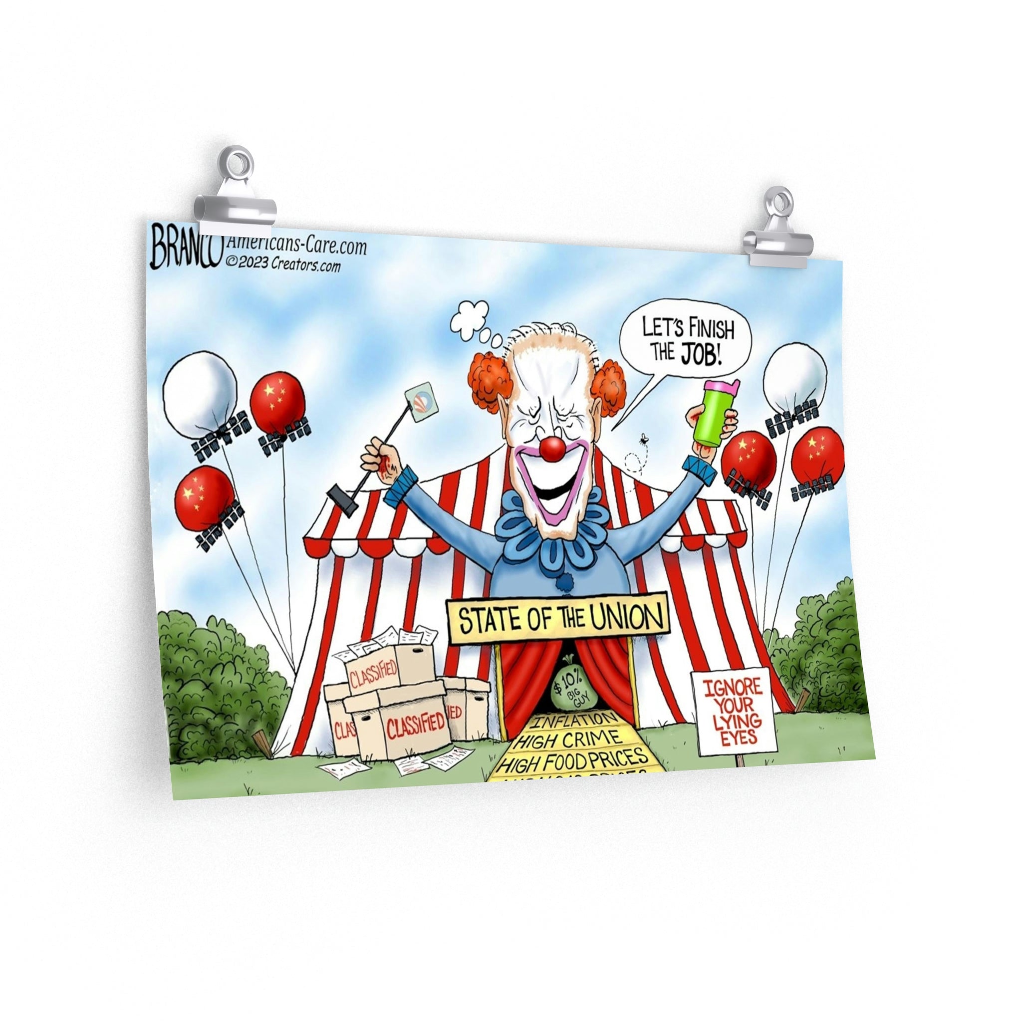 A.F. Branco Cartoon "Let's Finish the Job" Premium Matte Poster - PatriotDepot.com