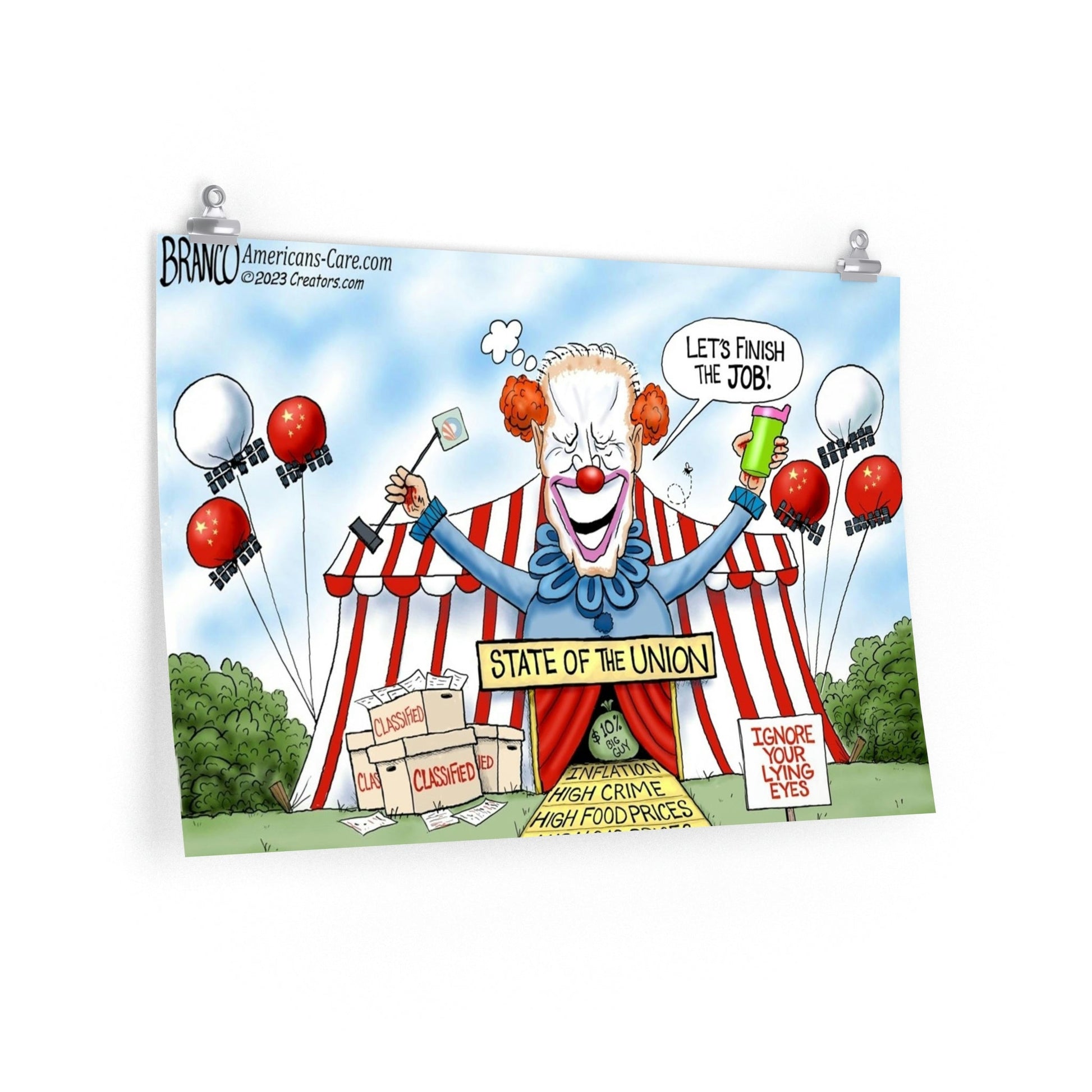 A.F. Branco Cartoon "Let's Finish the Job" Premium Matte Poster - PatriotDepot.com