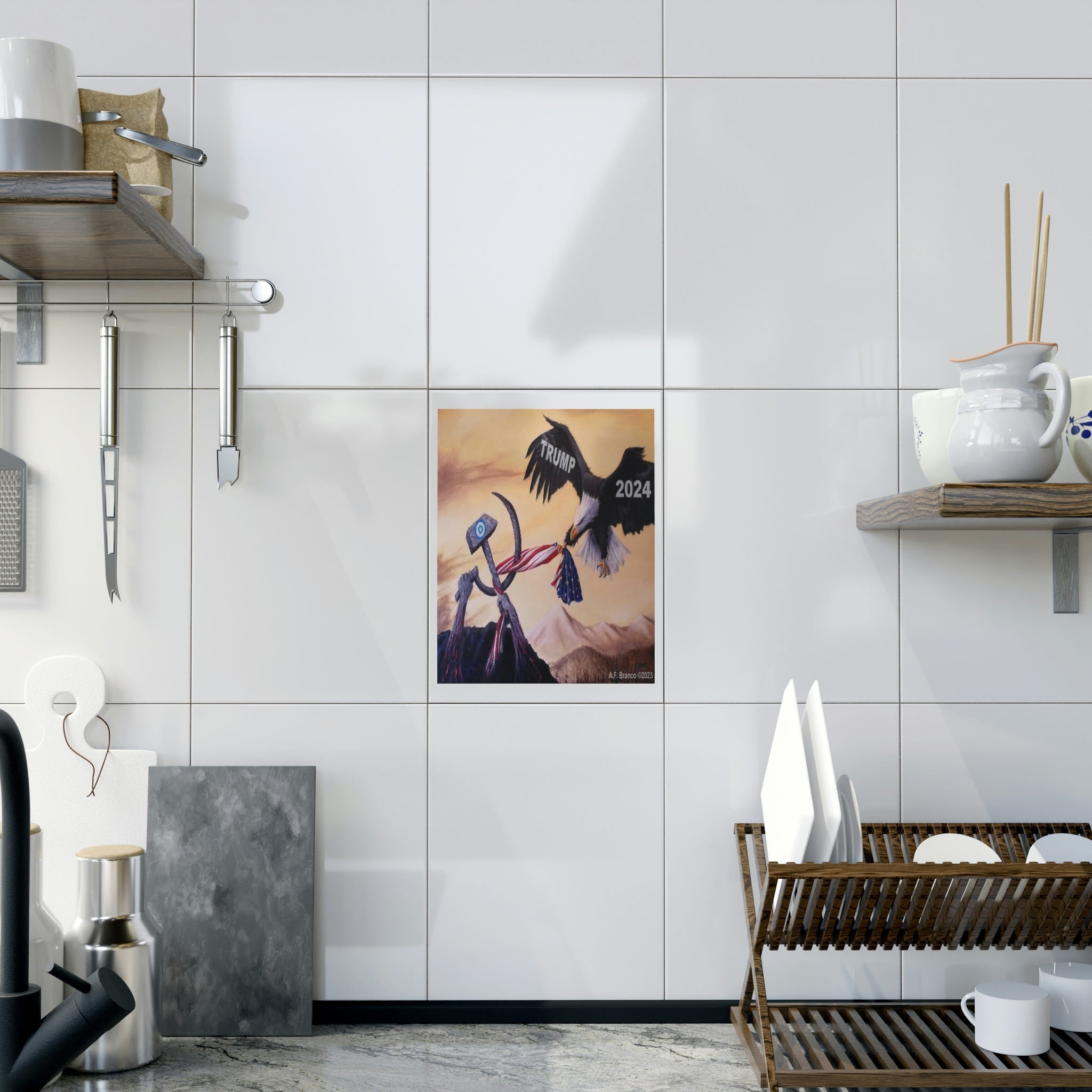 A.F. Branco "Freedom's Battle 2024" Ceramic Photo Tile - PatriotDepot.com