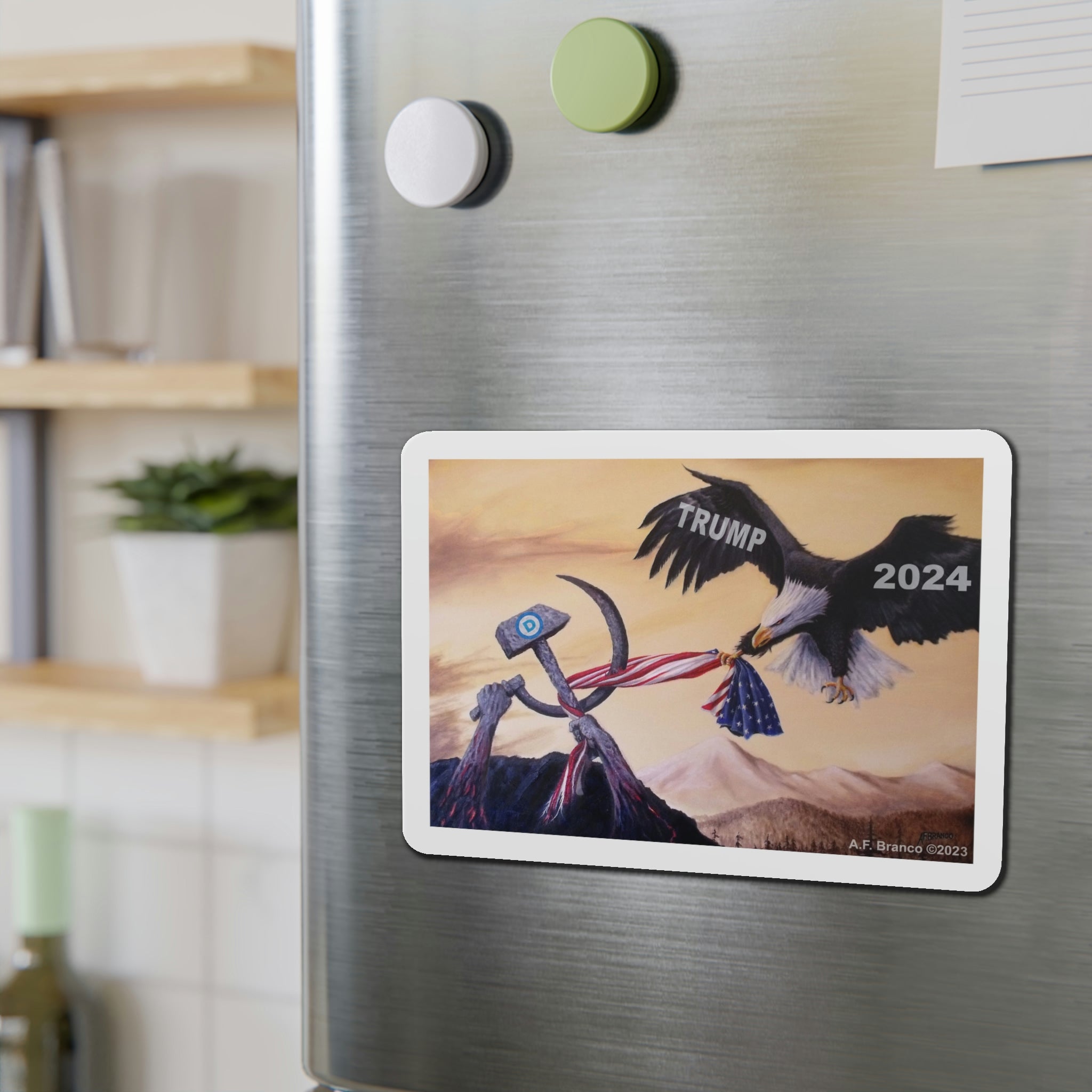 A.F. Branco "Freedom's Battle 2024" Die - Cut Magnet (3 Sizes) - PatriotDepot.com