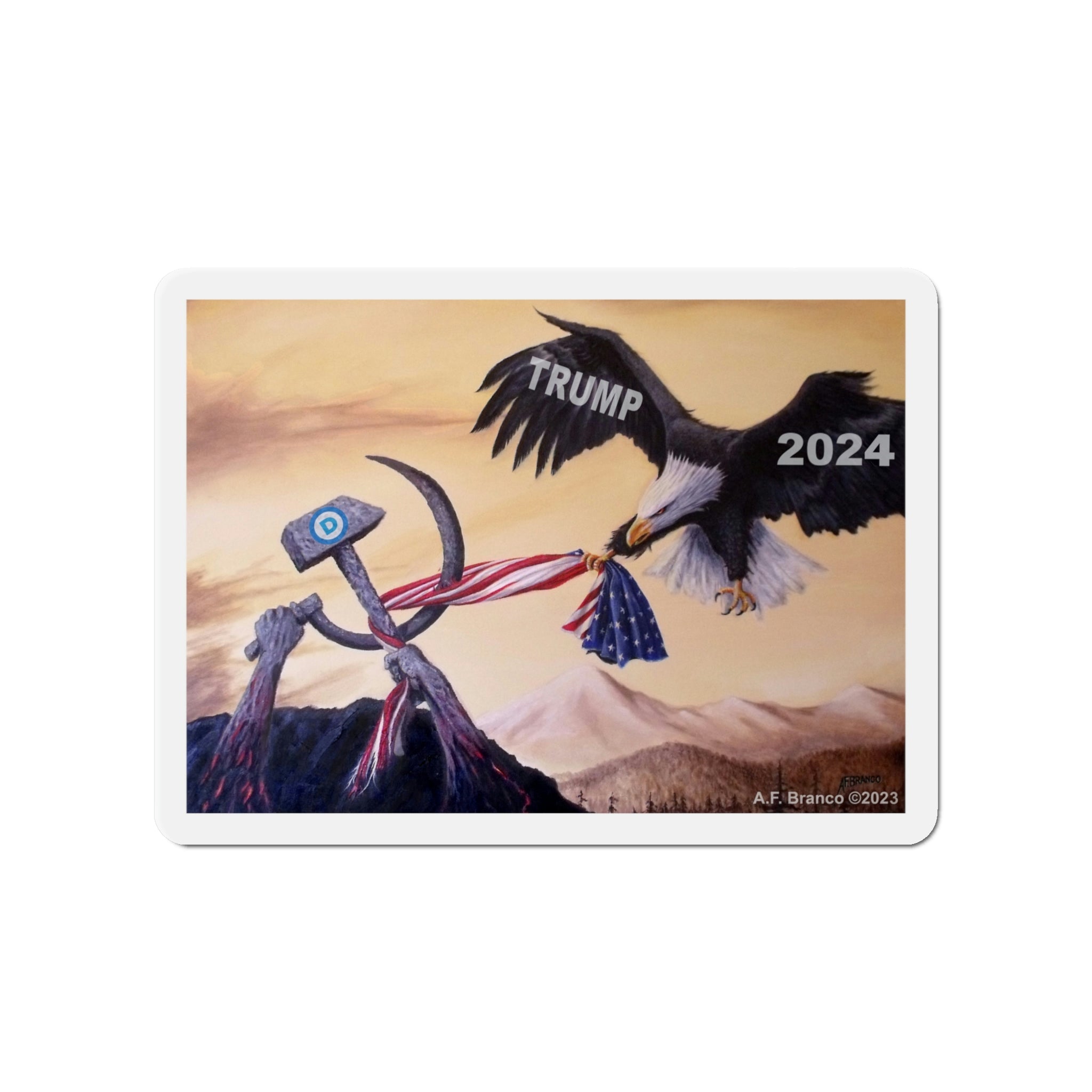 A.F. Branco "Freedom's Battle 2024" Die - Cut Magnet (3 Sizes) - PatriotDepot.com