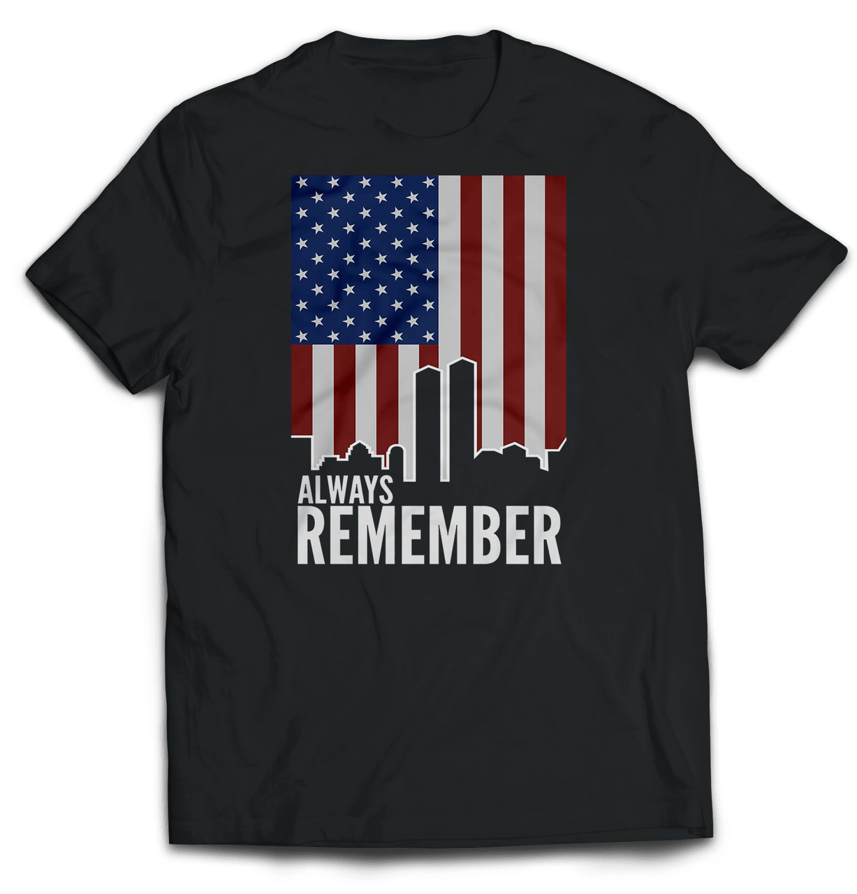 Always Remember 9/11 Unisex T-Shirt | Patriotic September 11th Tribute Tee - PatriotDepot.com