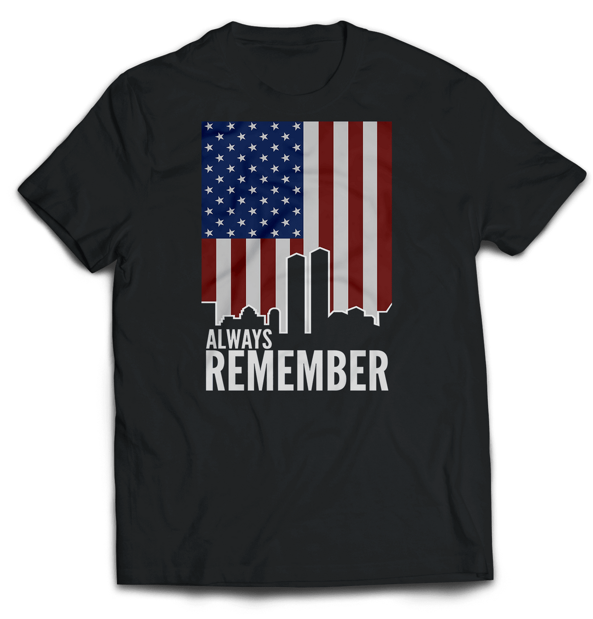 Always Remember 9/11 Unisex T-Shirt | Patriotic September 11th Tribute Tee - PatriotDepot.com
