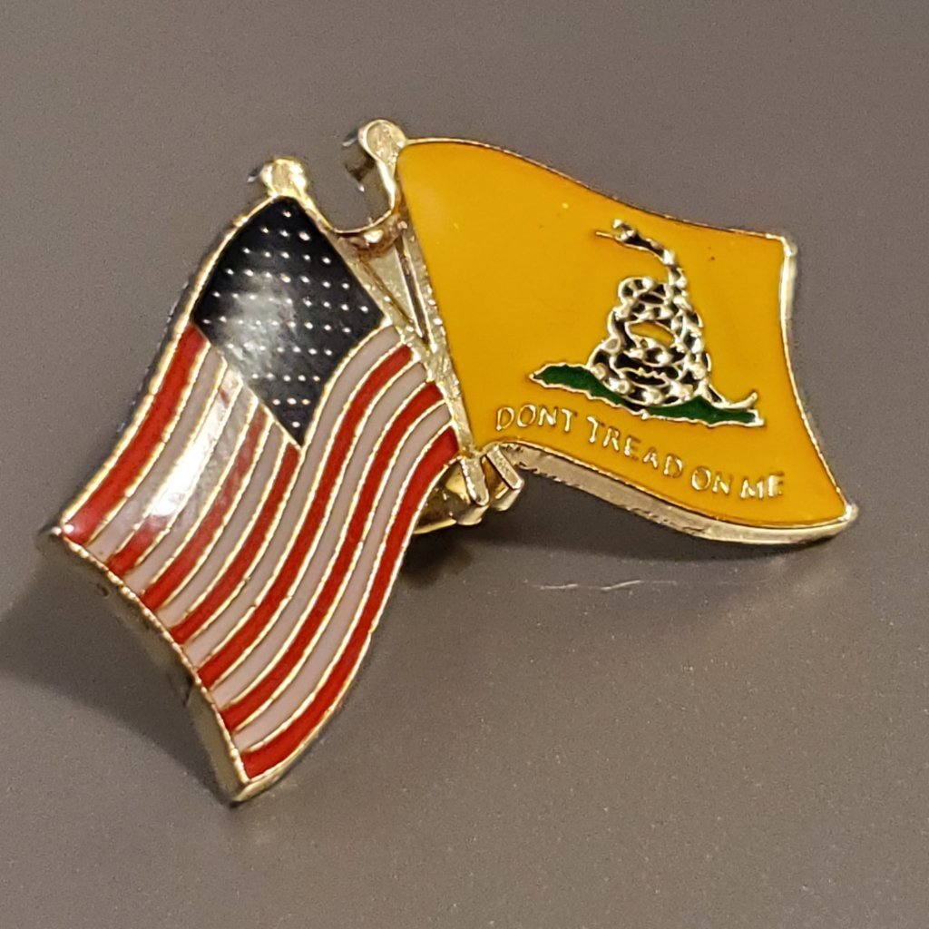 American Flag - Don't Tread on Me Flag Enamel Lapel Pin - PatriotDepot.com