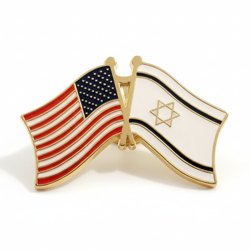 American Flag - Israel Flag Enamel Lapel Pin - PatriotDepot.com
