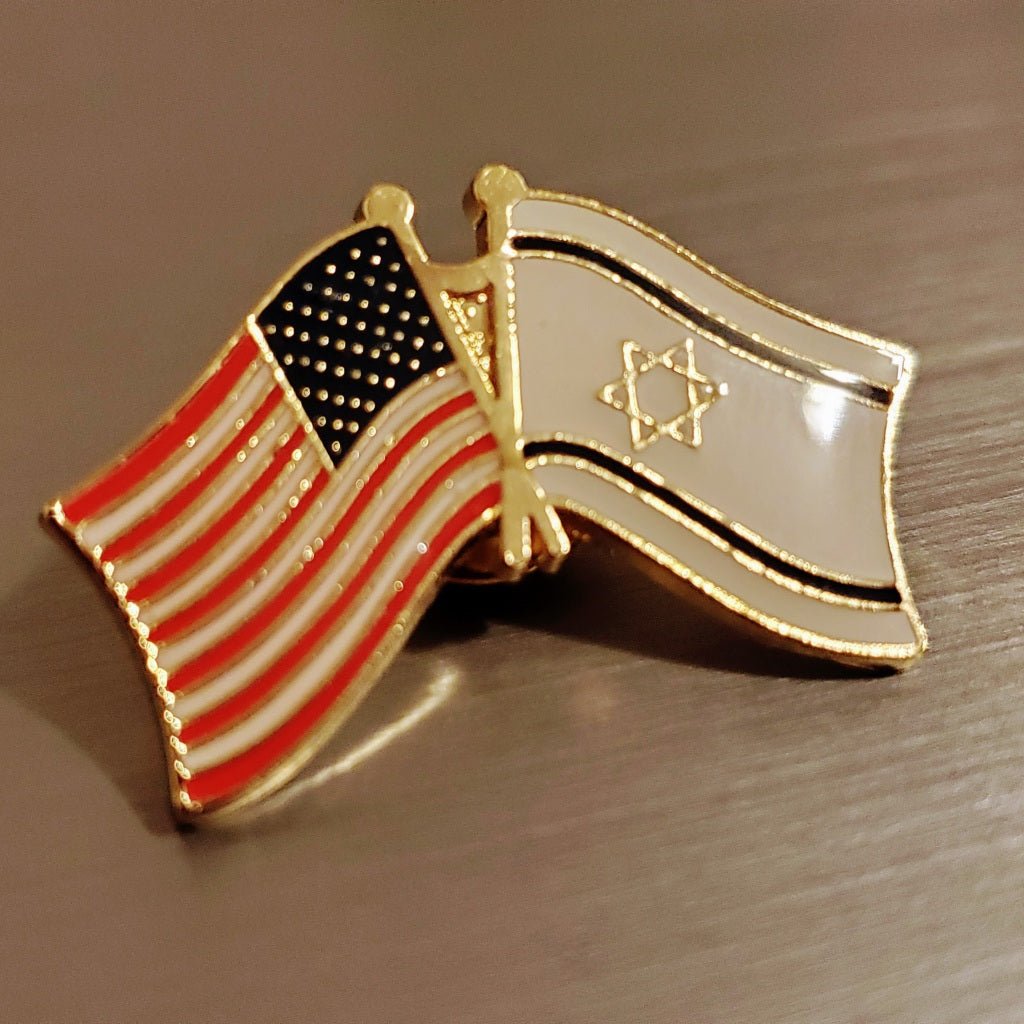 American Flag - Israel Flag Enamel Lapel Pin - PatriotDepot.com