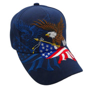 American Flying Eagle Custom Embroidered Shadow Hat (Navy) - PatriotDepot.com