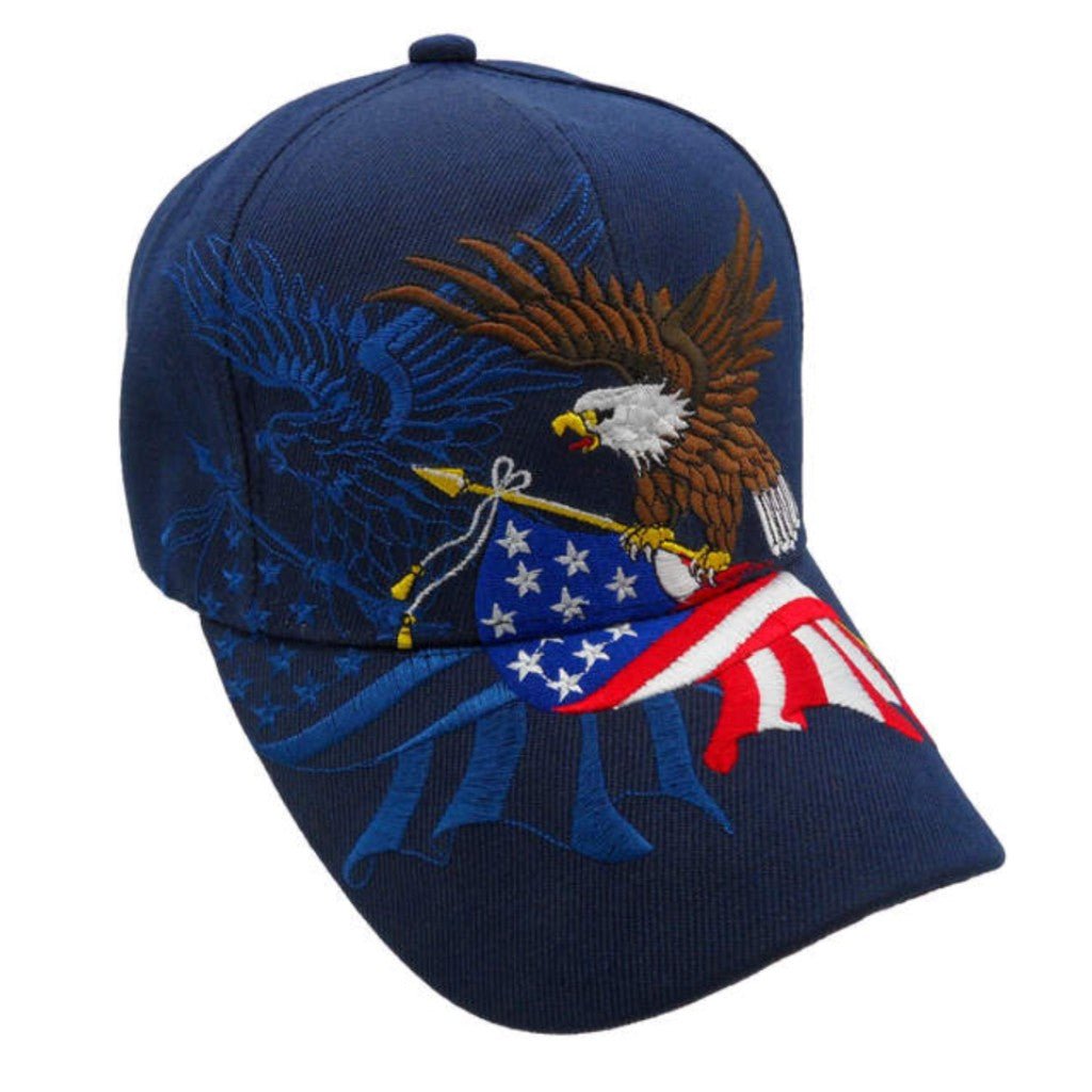 American Flying Eagle Custom Embroidered Shadow Hat (Navy) - PatriotDepot.com