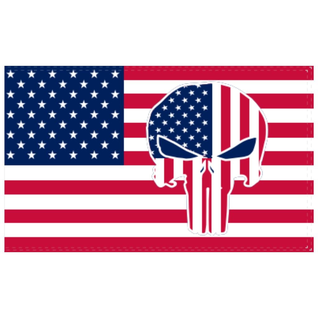 American Police Patriotic Skull 3'x5' Flag - PatriotDepot.com