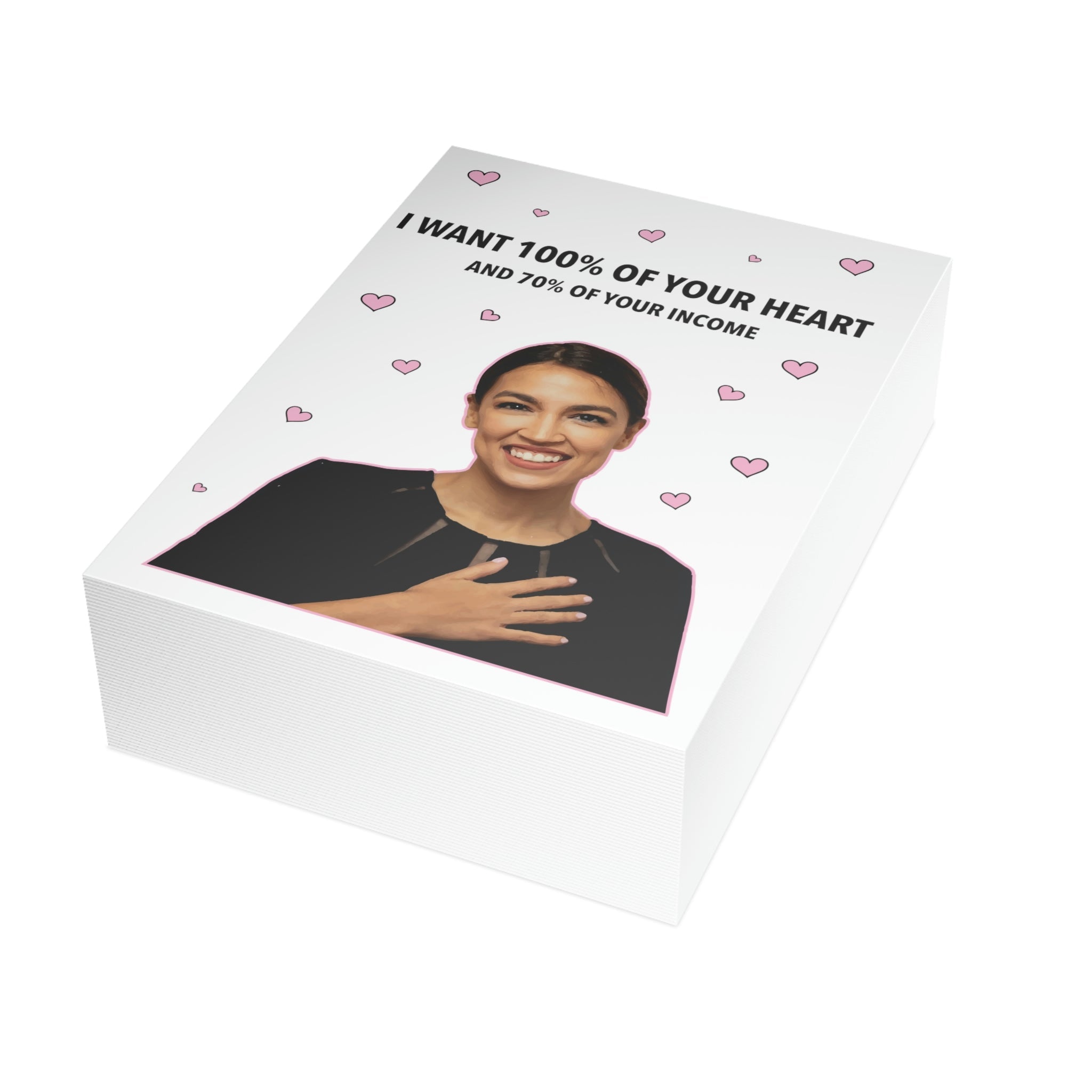 AOC I Want 100% of Your Heart Greeting Card (1, 10, 30, and 50pcs) - PatriotDepot.com