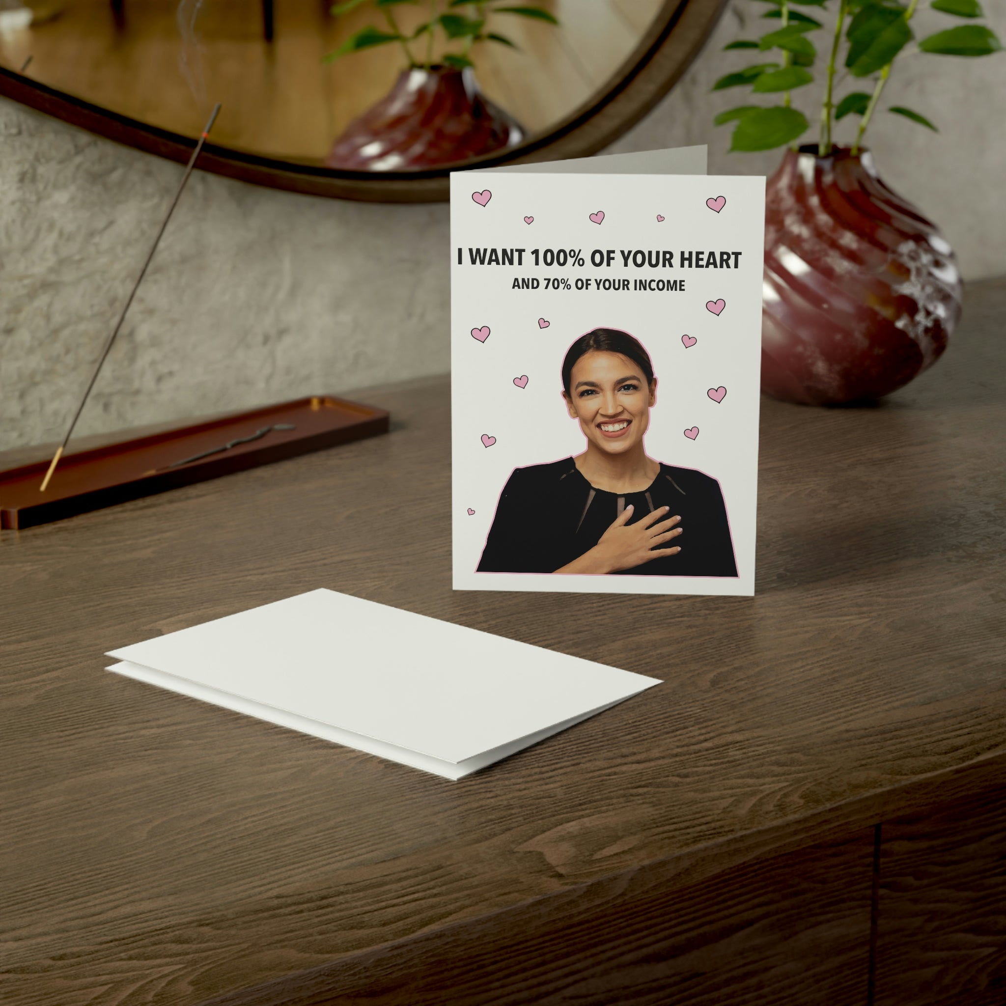 AOC I Want 100% of Your Heart Greeting Card (1, 10, 30, and 50pcs) - PatriotDepot.com