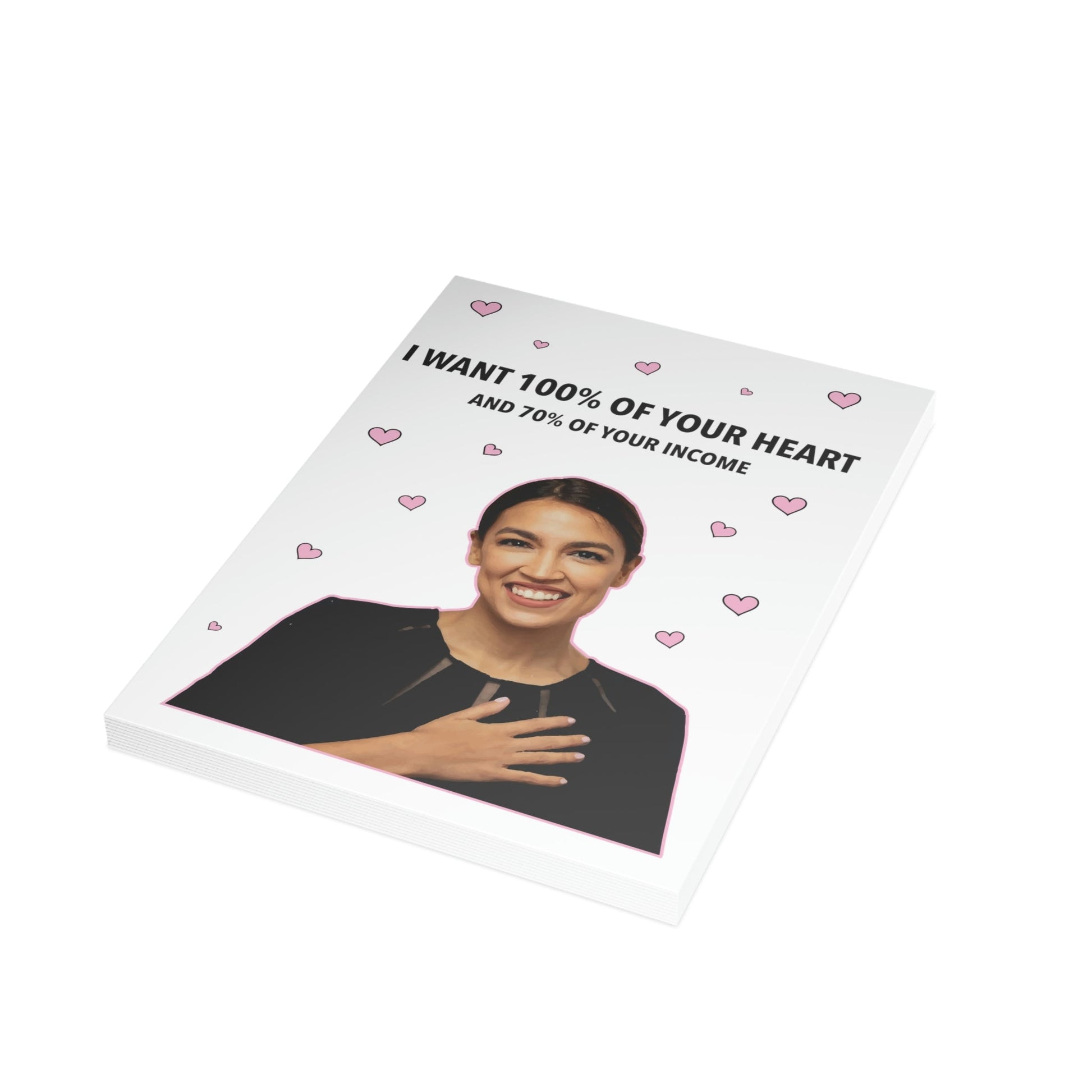 AOC I Want 100% of Your Heart Greeting Card (1, 10, 30, and 50pcs) - PatriotDepot.com