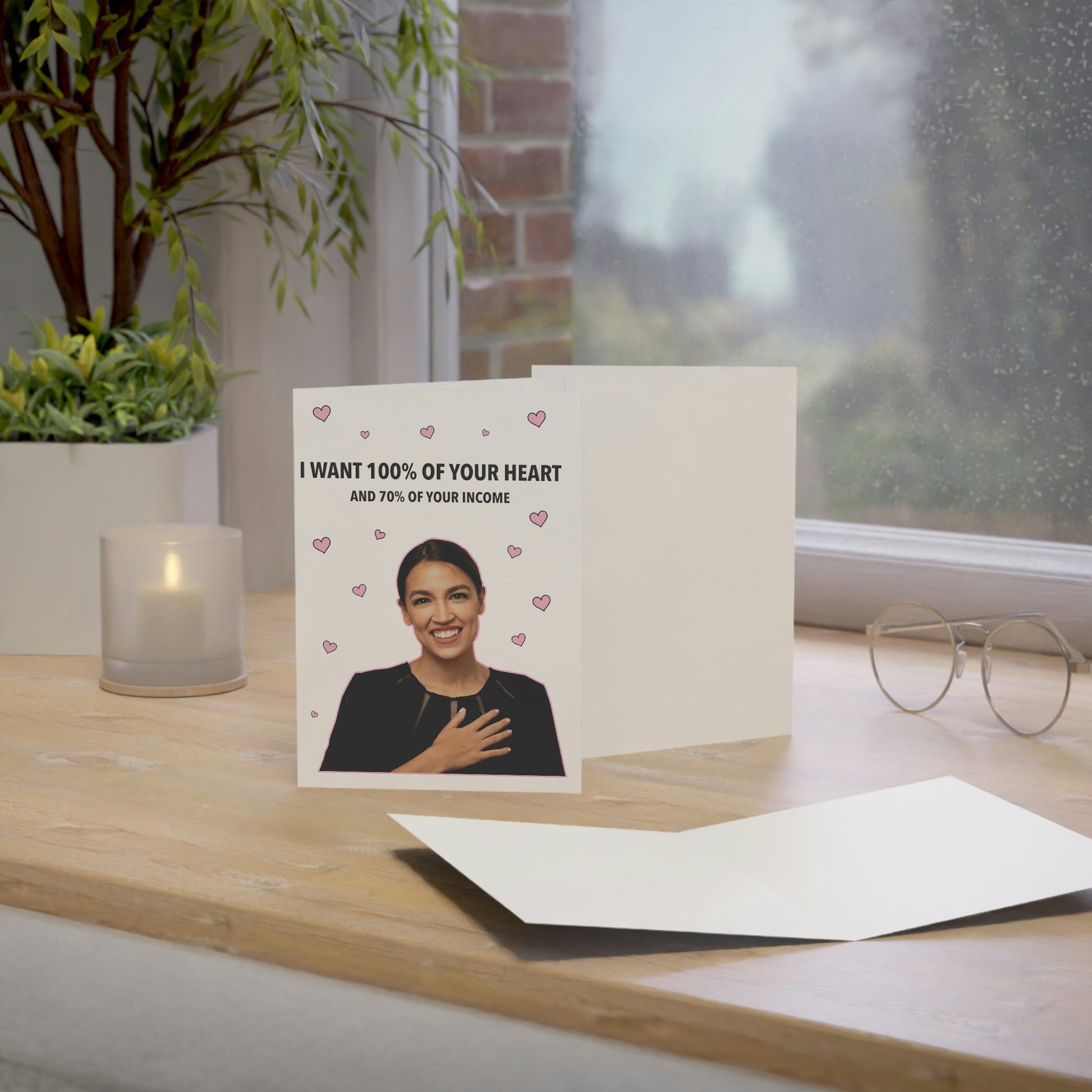 AOC I Want 100% of Your Heart Greeting Card (1, 10, 30, and 50pcs) - PatriotDepot.com