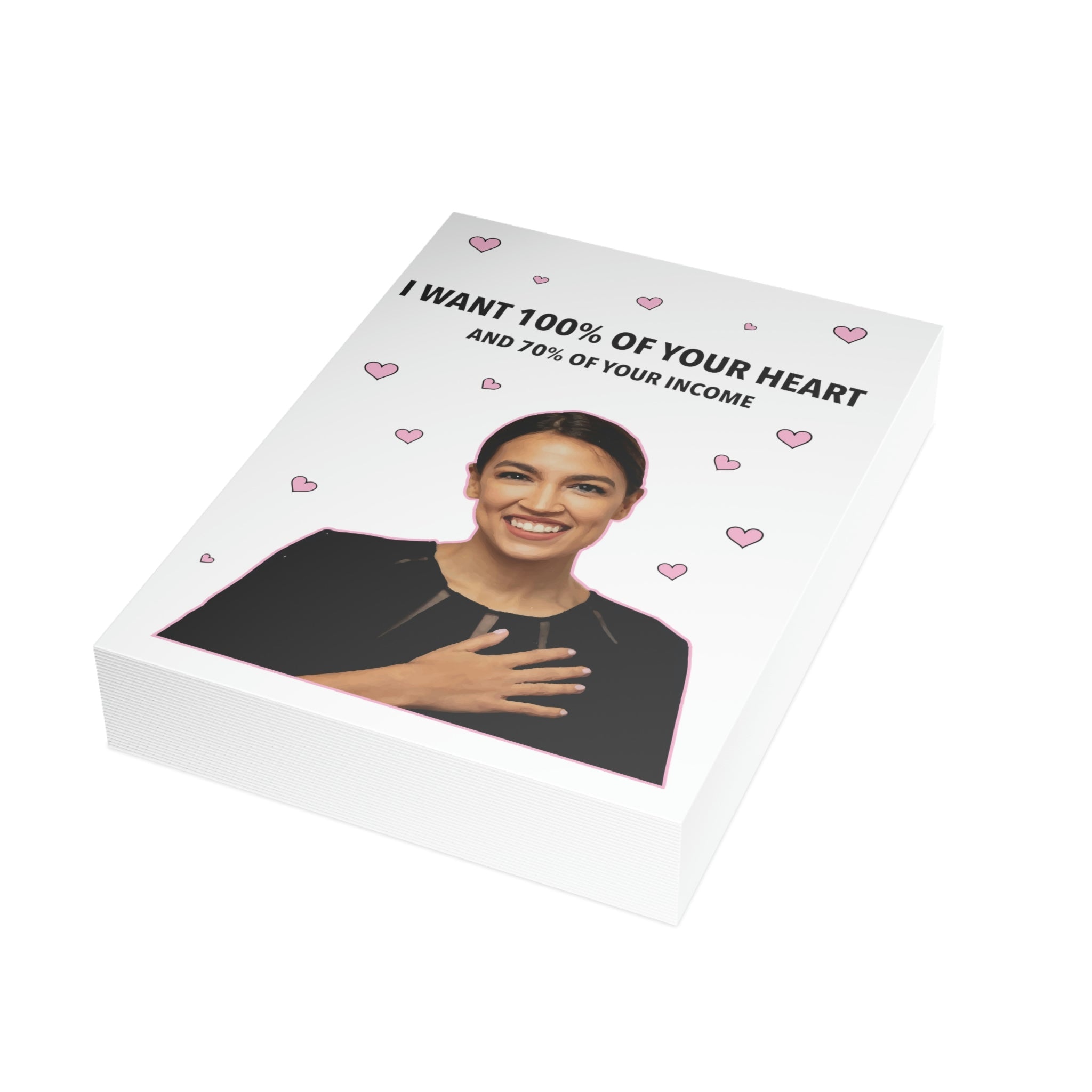 AOC I Want 100% of Your Heart Greeting Card (1, 10, 30, and 50pcs) - PatriotDepot.com