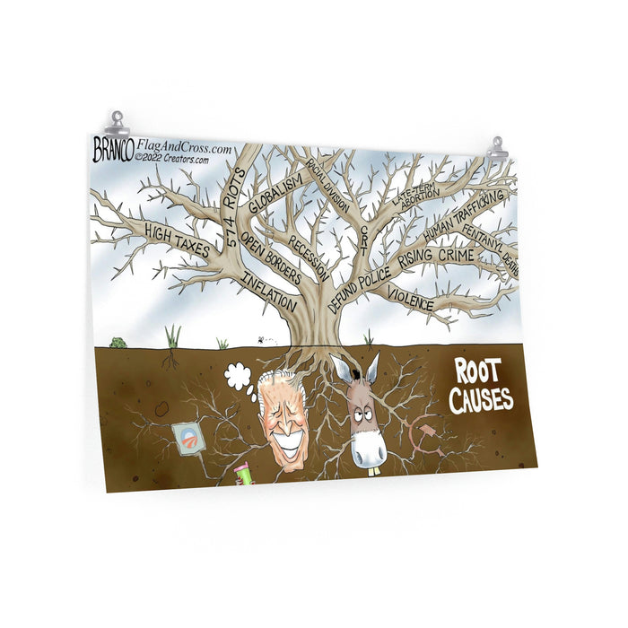 A.F. Branco Cartoon "Root Causes" Premium Matte Poster
