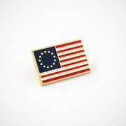 Betsy Ross 13 Star Rectangle Enamel Lapel Pin - PatriotDepot.com