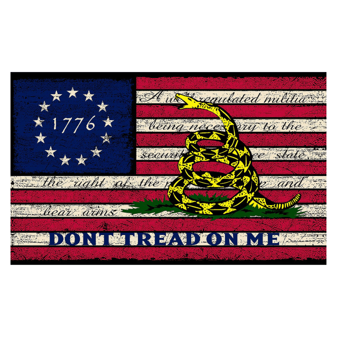 Betsy Ross 1776 Gadsden Vintage 3'x5' Flag - PatriotDepot.com