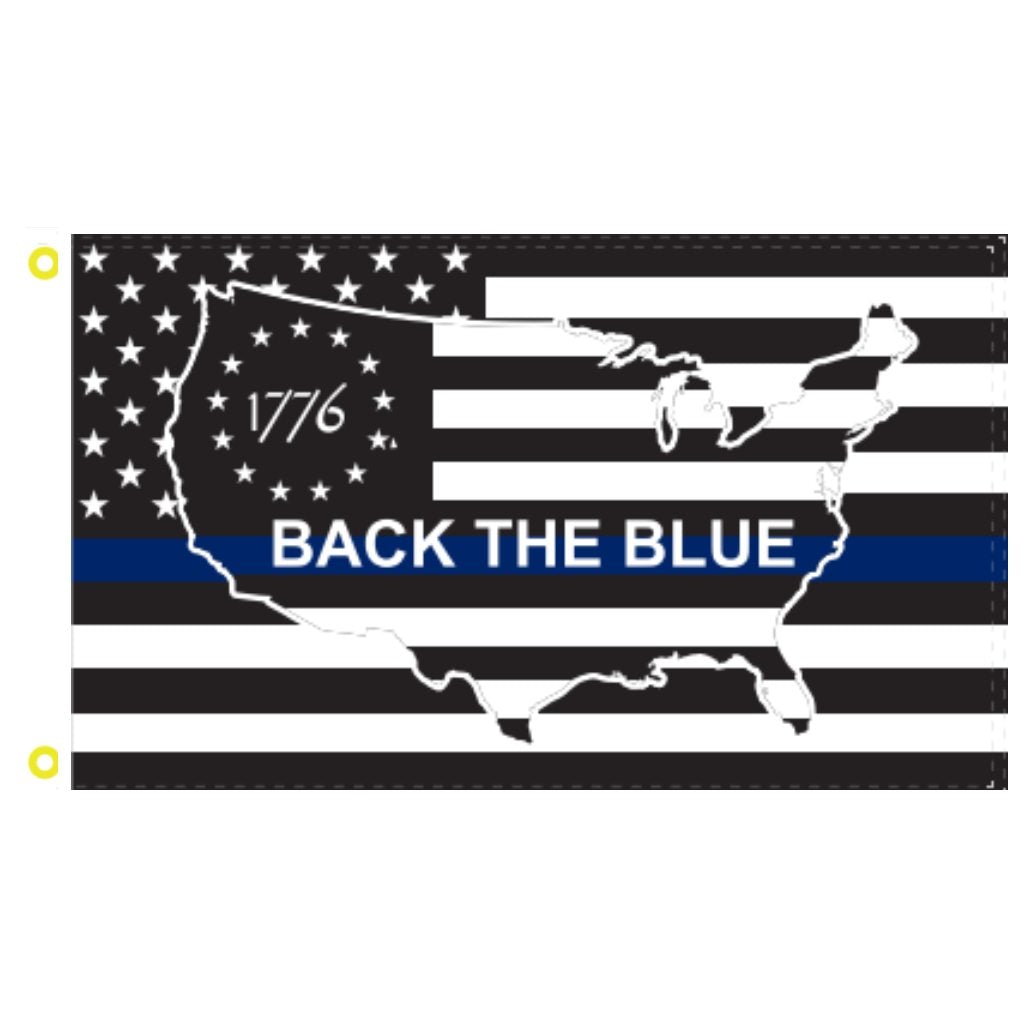 Betsy Ross 1776 US Back the Blue 3'x5' Flag - PatriotDepot.com