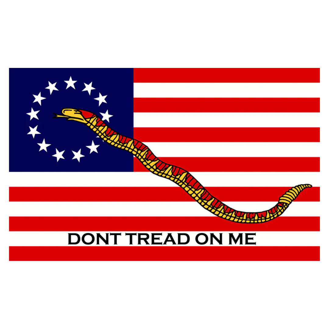 Betsy Ross Don't Tread On Me "Snake" 3'X5' - PatriotDepot.com