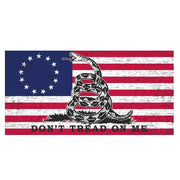 Betsy Ross Flag Don't Tread On Me Weatherproof Bumper Sticker - PatriotDepot.com