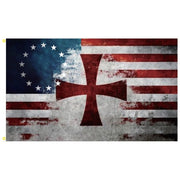 Betsy Ross Knights Templar (Crusader) 3'x5' Flag - PatriotDepot.com