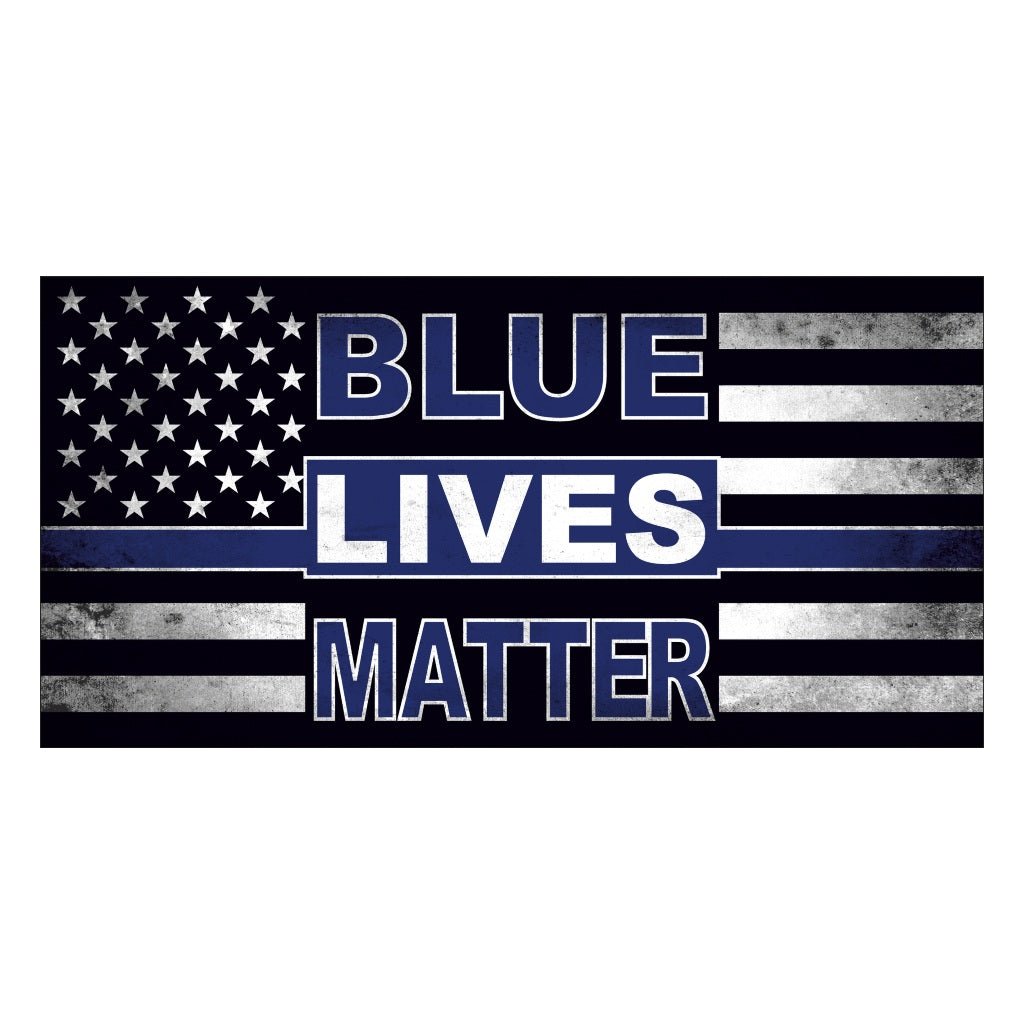 Blue Lives Matter Thin Blue Line Sticker (Distressed) - PatriotDepot.com