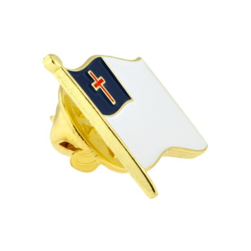 Christian Flag Lapel Pin (Gold Plated) - PatriotDepot.com