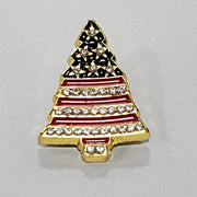 Christmas Tree Pin with Rhinestones Lapel Pin - PatriotDepot.com