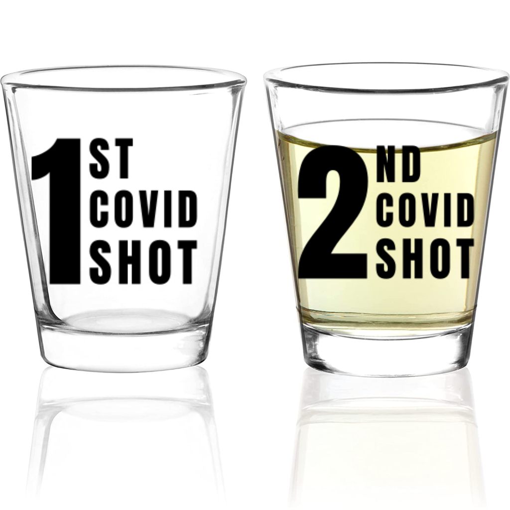 COVID Shot Glass (Shot 1 & 2 Box Set) - PatriotDepot.com