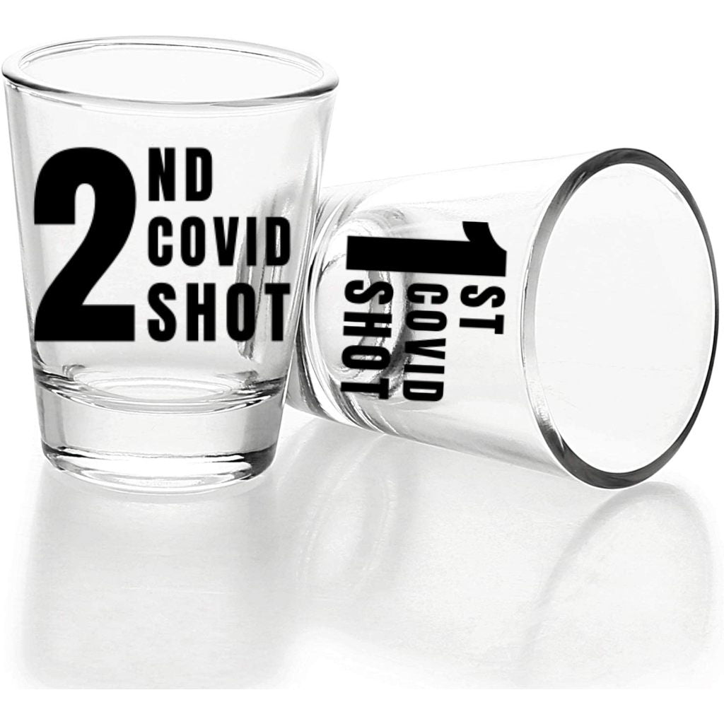 COVID Shot Glass (Shot 1 & 2 Box Set) - PatriotDepot.com