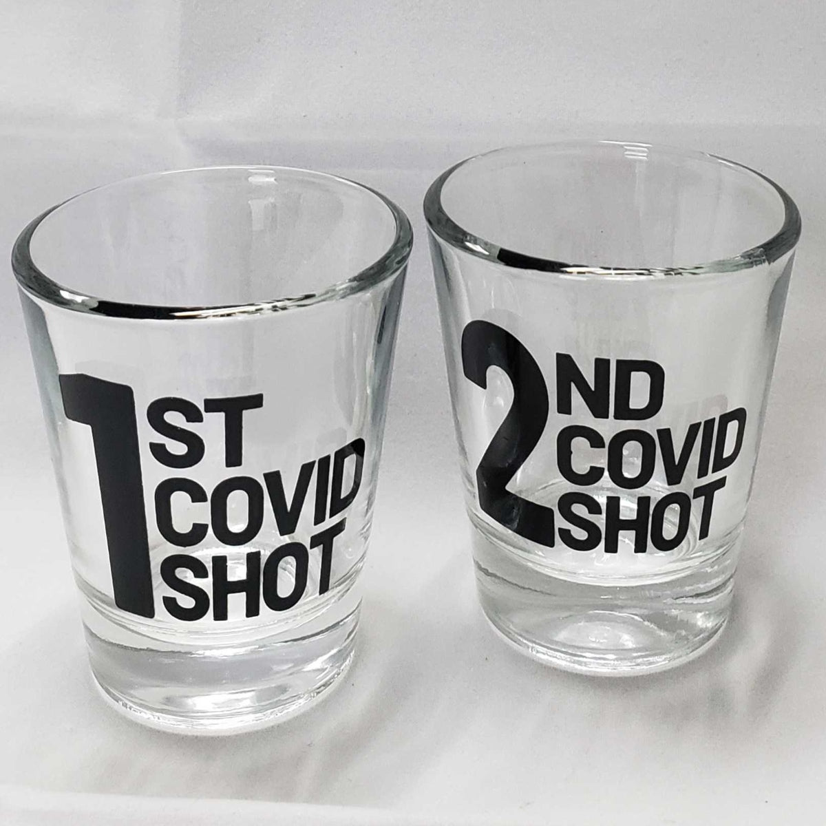 COVID Shot Glass (Shot 1 & 2 Box Set) - PatriotDepot.com