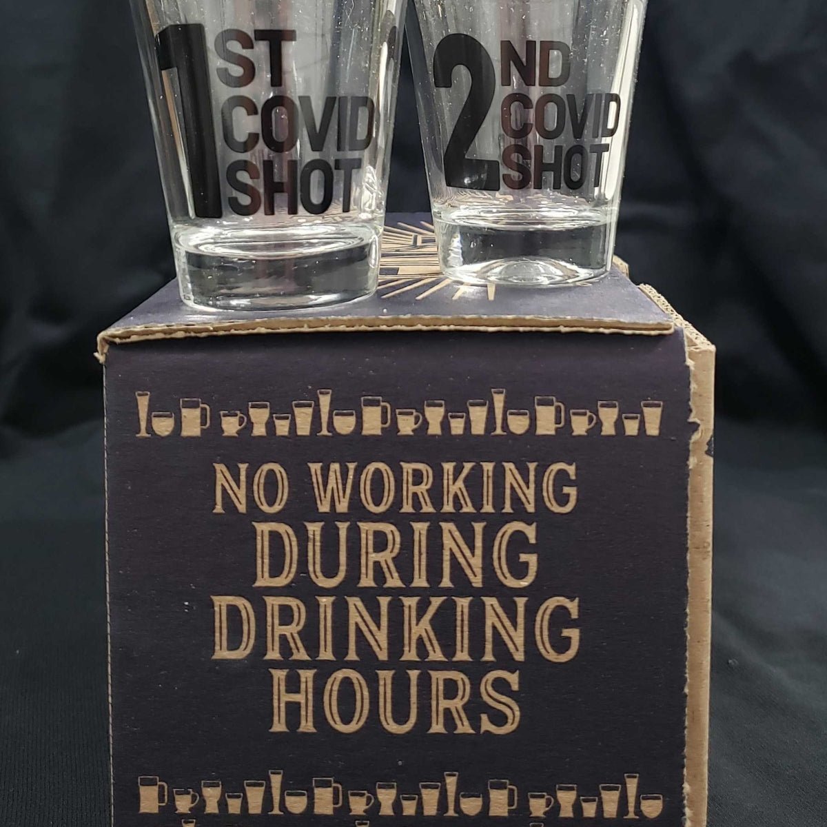 COVID Shot Glass (Shot 1 & 2 Box Set) - PatriotDepot.com