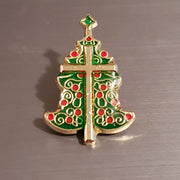 Cross and Christmas Tree Lapel Pin - PatriotDepot.com