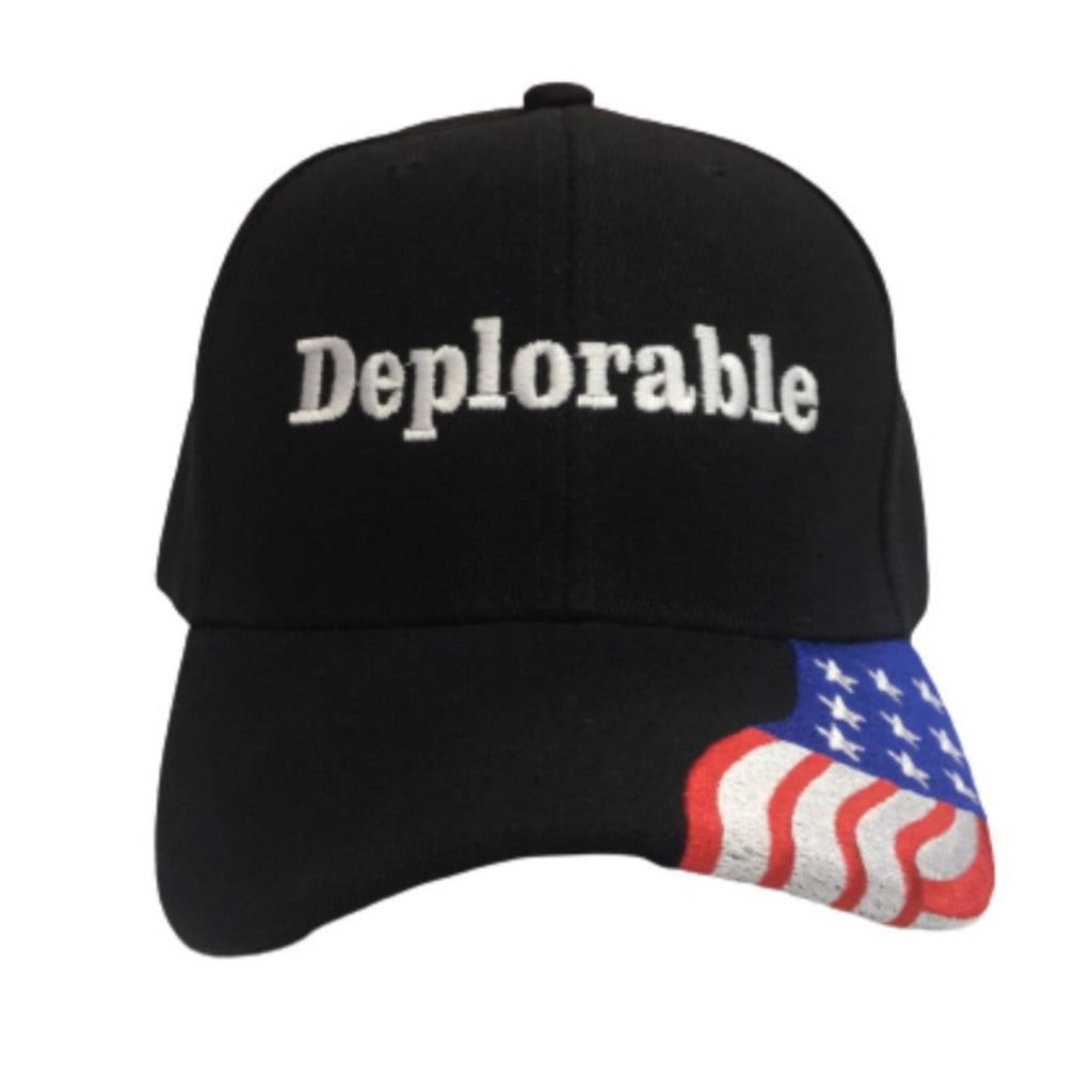Deplorable Custom Embroidered Hat (with Flag Bill) - PatriotDepot.com
