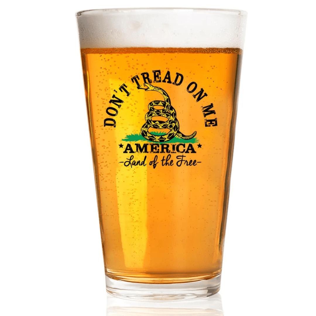 Don't Tread On Me - America Land of the Free Pint Glass - PatriotDepot.com