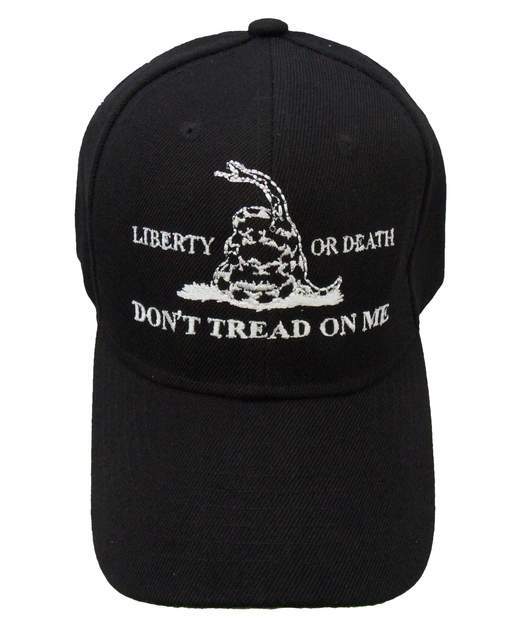 Don't Tread on Me Liberty or Death Custom Embroidered Hat - PatriotDepot.com