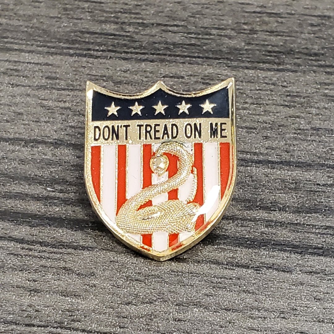 Don't Tread on Me Patriotic Shield Lapel Pin - PatriotDepot.com