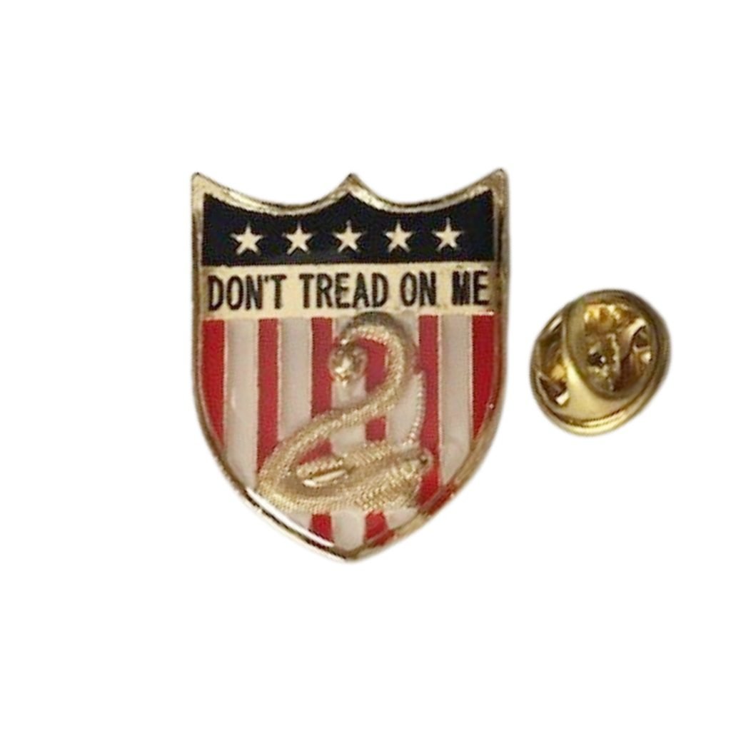 Don't Tread on Me Patriotic Shield Lapel Pin - PatriotDepot.com