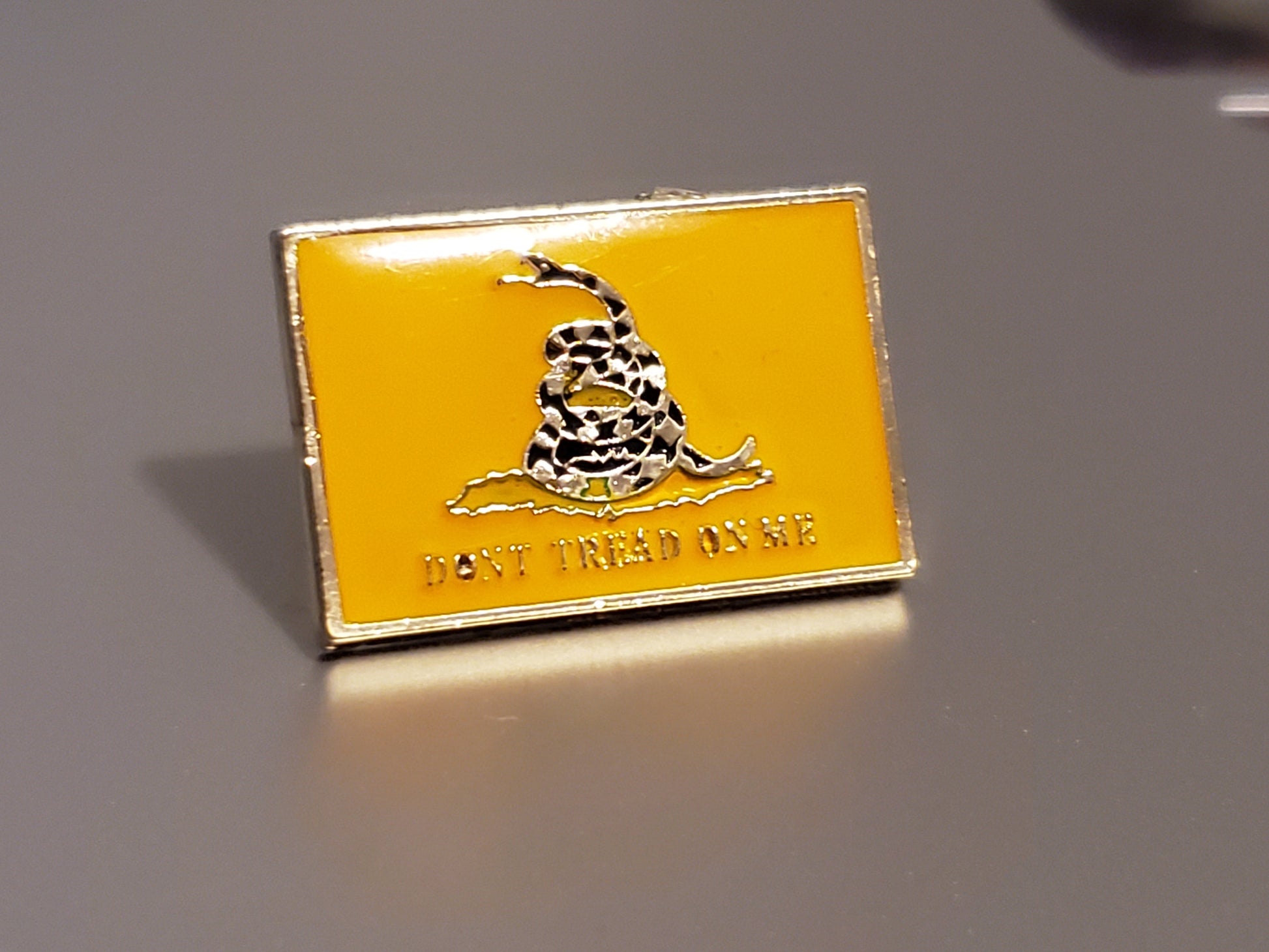 Don't Tread on Me Traditional Gadsden Lapel Pin (Rectangle) - PatriotDepot.com