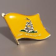 Don't Tread on Me Waving Flag Enamel Lapel Pin - PatriotDepot.com