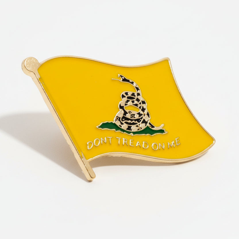 Don't Tread on Me Waving Flag Enamel Lapel Pin - PatriotDepot.com