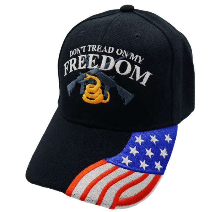 Don't Tread on My Freedom Custom Embroidered Hat w/Flag Bill