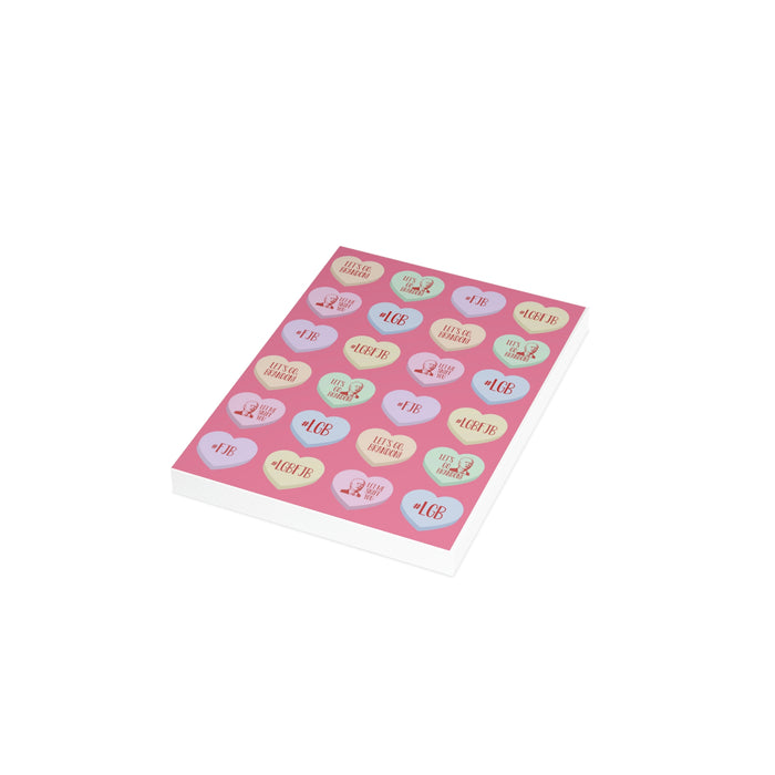 Let's Go Brandon Candy Hearts Valentine Folded Greeting Card (1, 10, 30, and 50pcs)