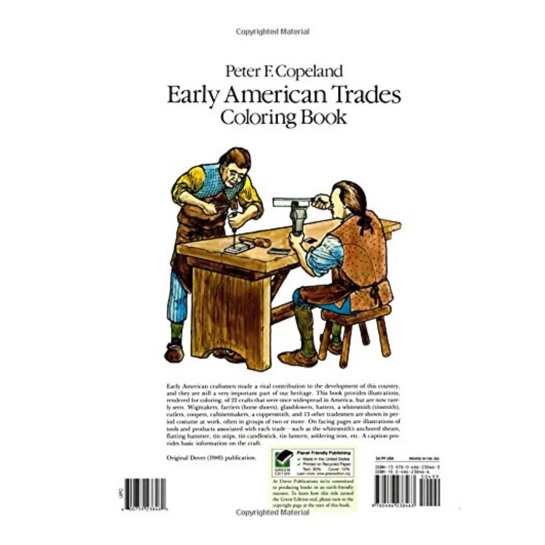 Early American Trades Coloring Book (Peter F. Copeland) - PatriotDepot.com