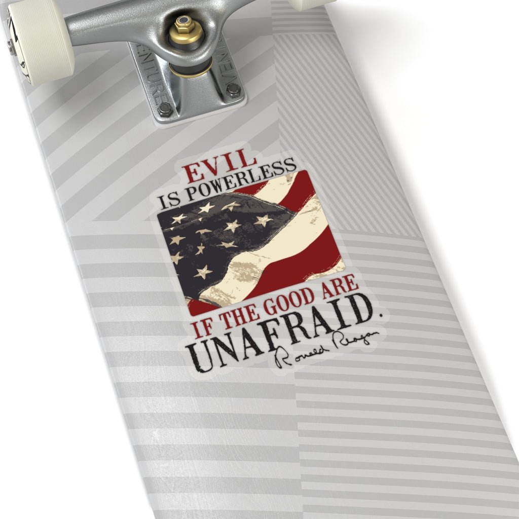 Evil Is Powerless Kiss - Cut Stickers (4 sizes) - PatriotDepot.com