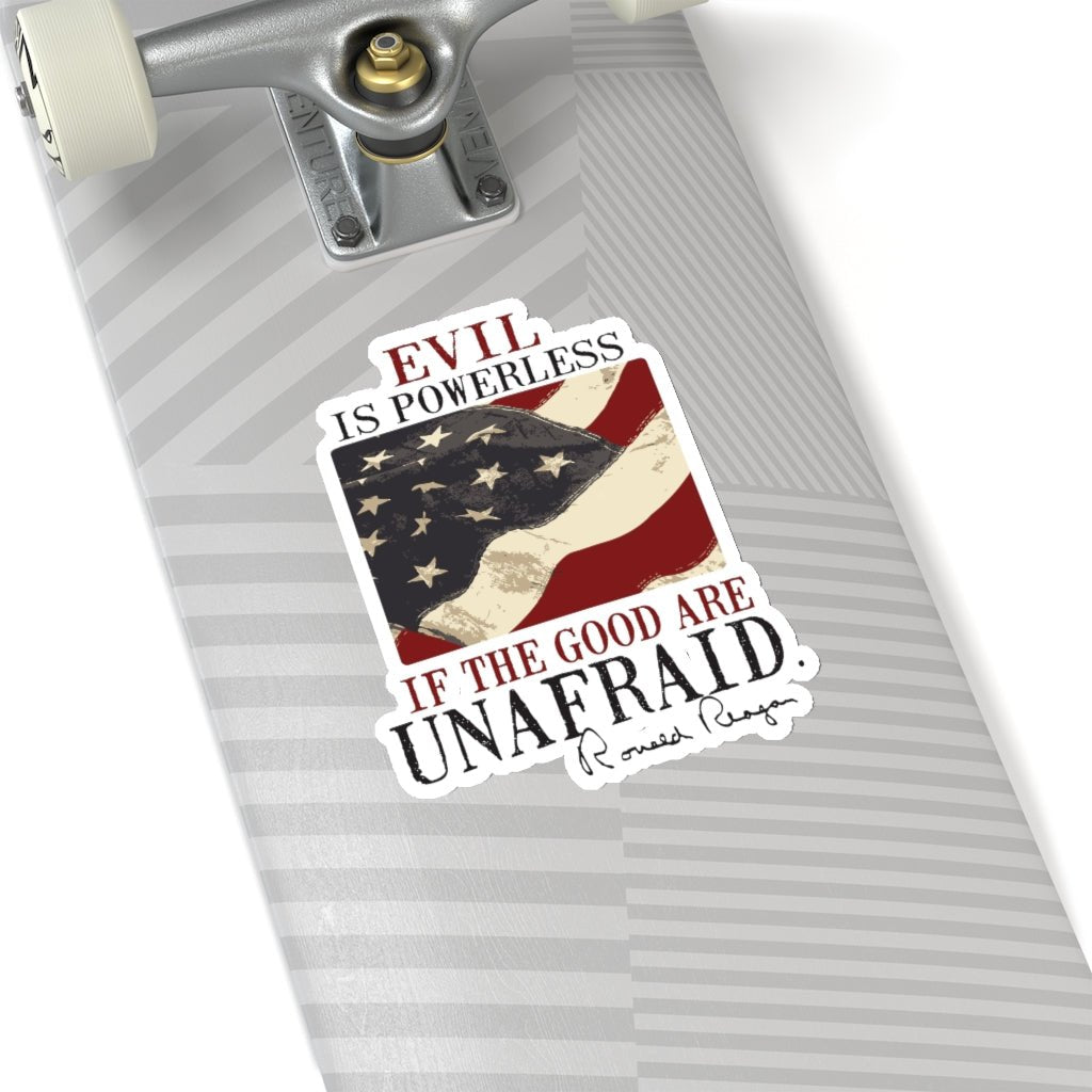 Evil Is Powerless Kiss - Cut Stickers (4 sizes) - PatriotDepot.com